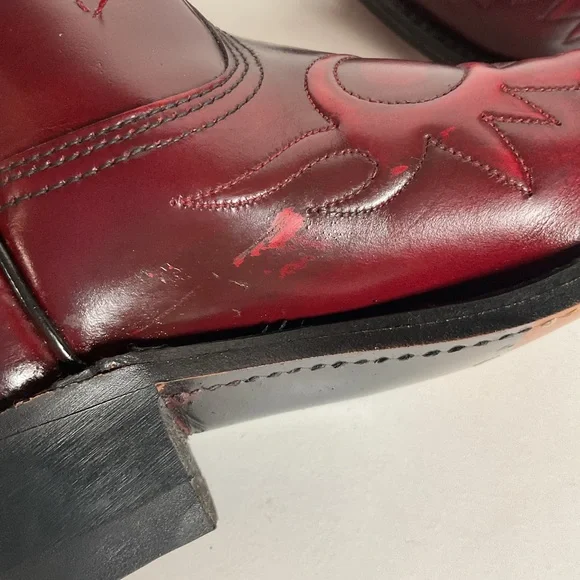 Vintage Texas Cranberry Floral Cowgirl Boots | USA Made | Patent | Women’s 7 M - Picture 16 of 16